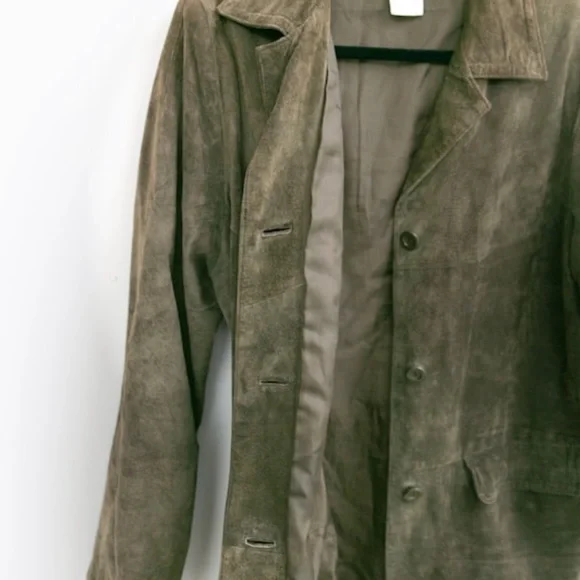 Vintage 90s Green Leather Jacket M/L - Picture 3 of 9